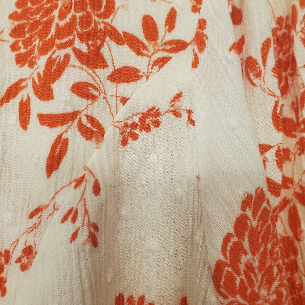 Papermoon Bohemian cottagecore botanical top w/ swiss dot fabric